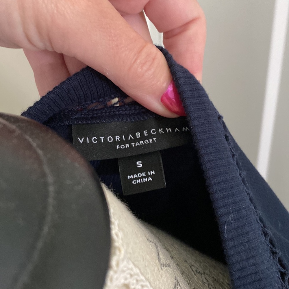 Victoria Beckham for Target Navy Floral Long Sleeve size small - Picture 4 of 5